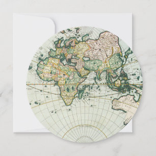 Convite Mapa Antigo do Mundo Antigo por Pieter Goos, 1666