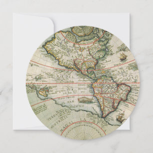 Convite Mapa Antigo do Mundo Novo as Américas, Theodor de