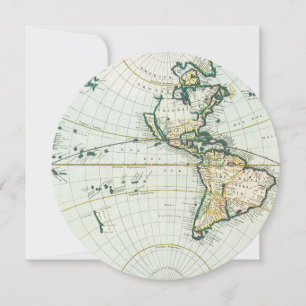 Convite Mapa Antigo do Mundo por Pieter Goos, 1666