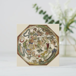 Convite Mapa Celeste de Planisfero Antigo por Peter Apian