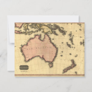 Convite Mapa da Austrália em 1818 - Austrália, Nova Zel