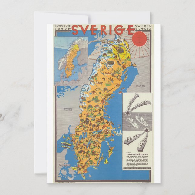 Convite Mapa da Suécia (Frente)