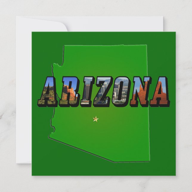 Convite Mapa de arizonas e Texto de Imagem (Frente)