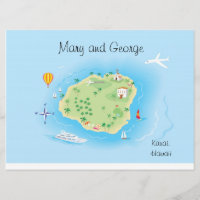 Mapa de Casamento Ilustrado Personalizado (pergunt