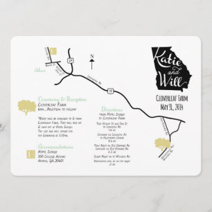 Convite Mapa de Casamento Personalizado
