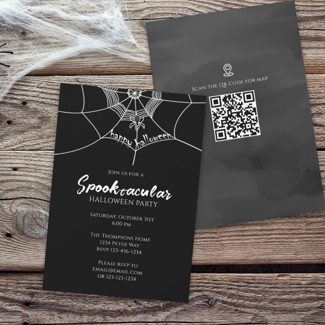 Convite Mapa de Código QR da Web Spider Spooktacular do Ha (Criador carregado)