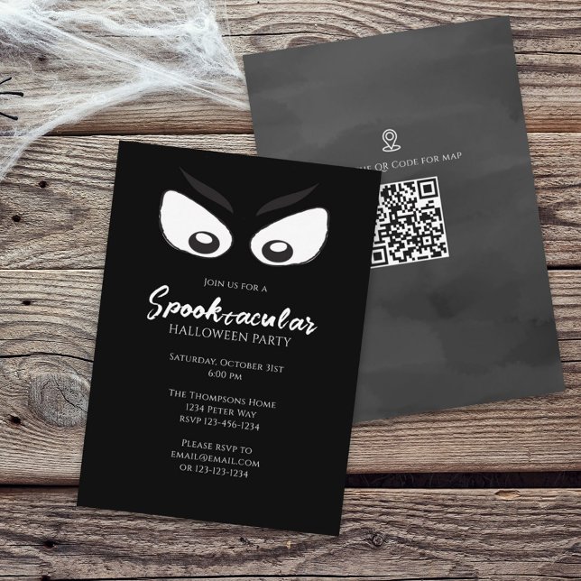 Convite Mapa de Código QR de Spooktacular Spookular do Fan (Criador carregado)