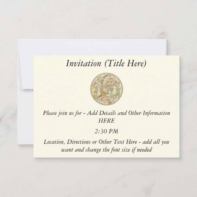 Convite Mapa de constelações e Gráficos do Céu do Sul (Frente)