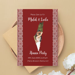 Convite Mapa de Foto Personalizado da Palestina Sinal de H