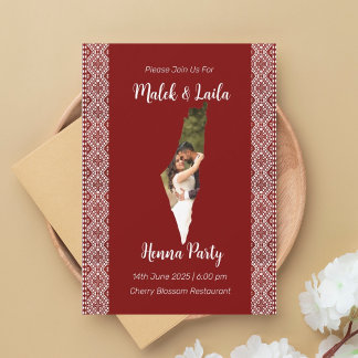 Convite Mapa de Fotografia Personalizada da Palestina Sina