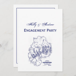 Convite Mapa de MN da Ilha do Deserto do Monte Estilizado 