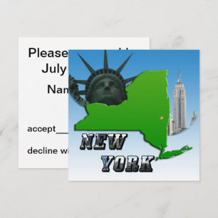 Convite Mapa de Nova Iorque, Estátua da Liberdade, Monume