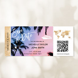 Convite Mapa de Passagem de Embarque Código QR Cru