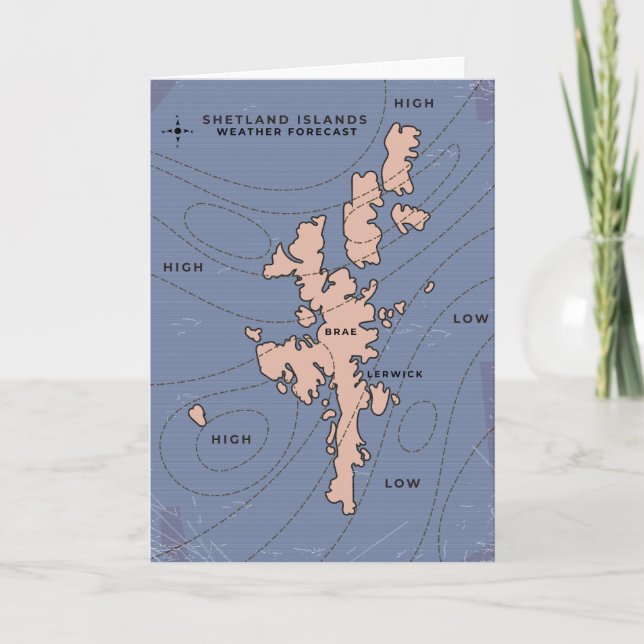 Convite Mapa de previsão do tempo das Ilhas Shetland (Frente)