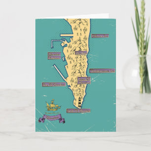 Convite Mapa de viagem ilustrado de Gibraltar