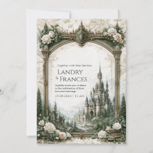 Convite Mapa do Castelo Ivory Rose Casamento