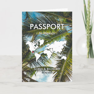 Convite Mapa do Mundo Dourado de Palm Beach de Destino Inv