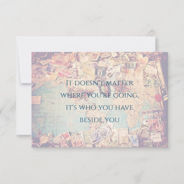 Convite Mapa do tema do viagem Salve a data (Frente)