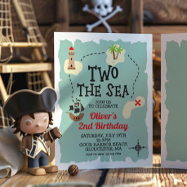 Convite Mapa do Tesouro Pirata Dois ao Mar 2º Aniversário