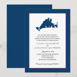 Convite Mapa do Vineyard da Marthas   Casamento
