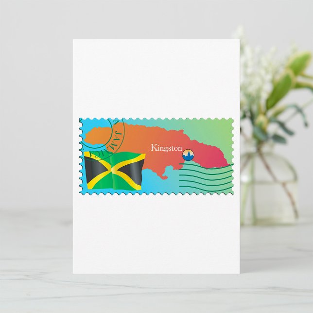 Convite Mapa E Bandeira De Kingston Jamaica (Criador carregado)