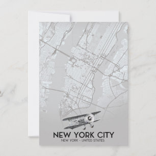 Convite Mapa estilo vintage da cidade de Nova York