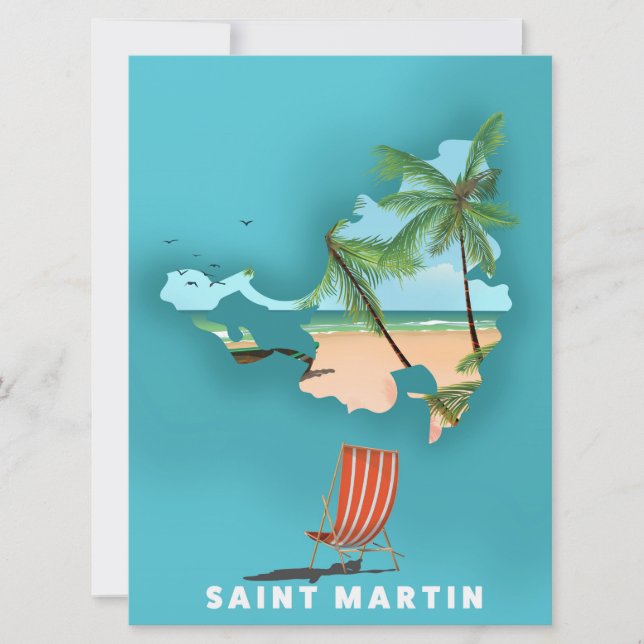 Convite Mapa ilustrado de São Martinho. (Frente)