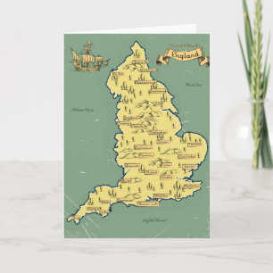 Convite Mapa ilustrado de Viagem da Inglaterra