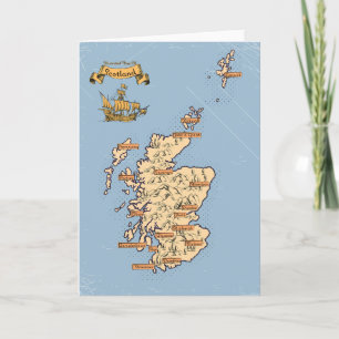 Convite Mapa ilustrado de viagens da Escócia