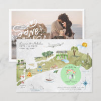 Mapa Itinerário do Casamento da Ilha de Kiawah