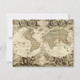 Convite Mapa mundial de Jean Baptiste Nolin de 1708