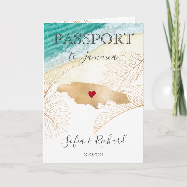 Convite Mapa Mundial do Passaporte de Destino de Casamento (Frente)