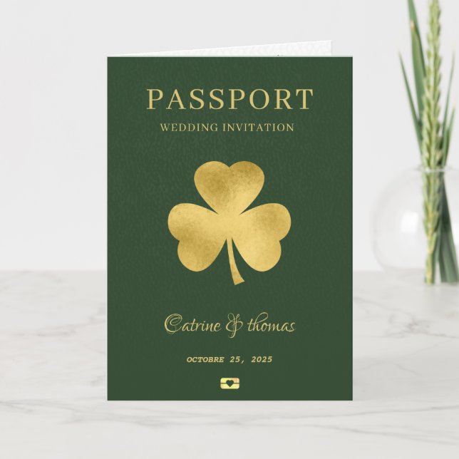 Convite Mapa Mundial do Passaporte de Destino de Casamento (Frente)