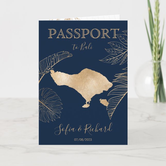 Convite Mapa Mundial do Passaporte de Destino de Casamento (Frente)