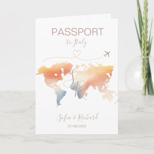 Convite Mapa Mundial do Passaporte de Destino de viagem In (Frente)