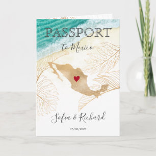 Convite Mapa Mundial do Passaporte de Destino do México In