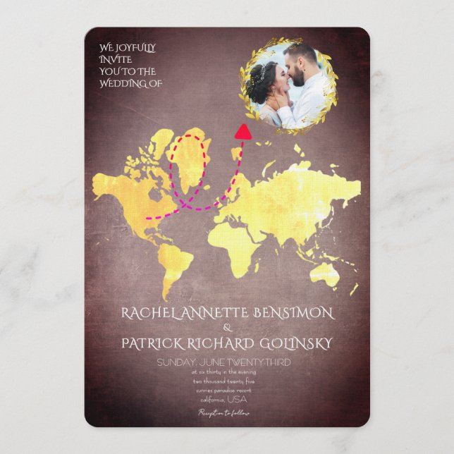 Convite Mapa Personalizado da Jornada do Amor Casamento (Frente)