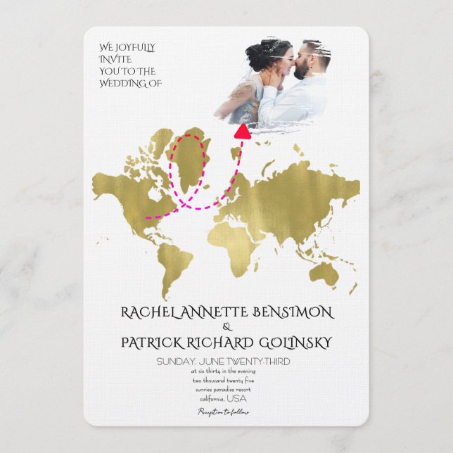 Convite Mapa Personalizado da Jornada do Amor Casamento (Frente)