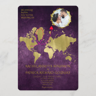 Convite Mapa Personalizado da Jornada do Amor Casamento