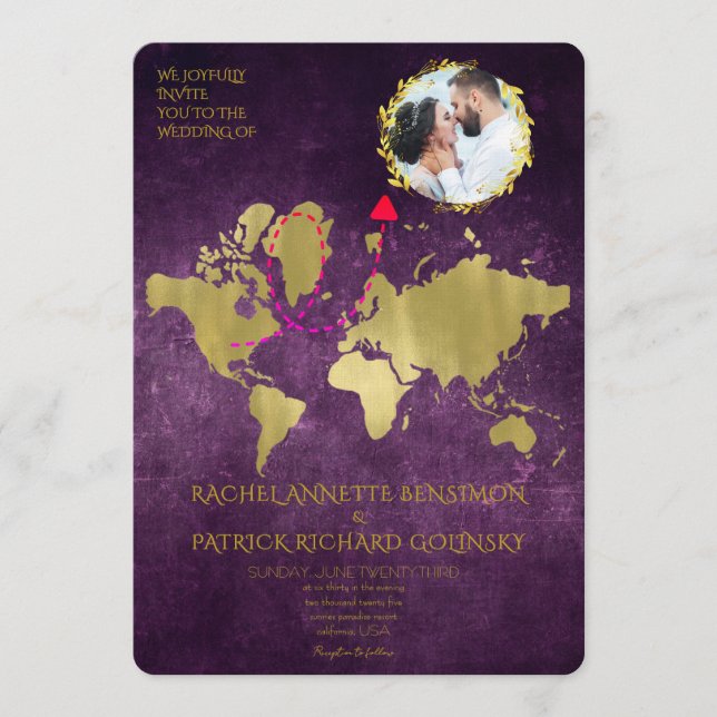 Convite Mapa Personalizado da Jornada do Amor Casamento (Frente)