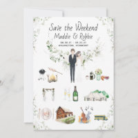 Mapa Personalizado de Itinerário de Casamento em V