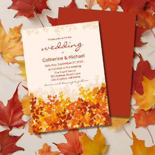 Convite Maple Deixa Orange & Terracotta Autumn Casamento