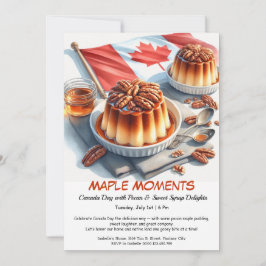 Convite Maple & Pecan Pie Watercolor Design | Dia do Canad