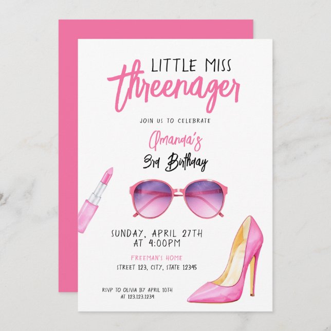 Convite Maquiagem Cor-de-Água Rosa Manteiga Considerada an (Frente/Verso)