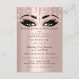 Convite Maquiagem Formal Coco Event Drips Rose Eyelash