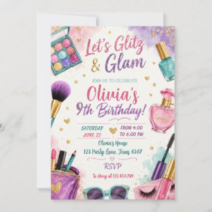 Convite Maquiagem Menina Beleza Glam Aniversário