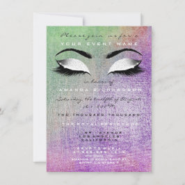 Convite Maquiagem Roxa Casa Branca Glitter 16ª Bridal