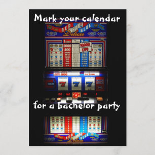 Convite Máquina Caça-Níqueis de Despedida de Solteiro