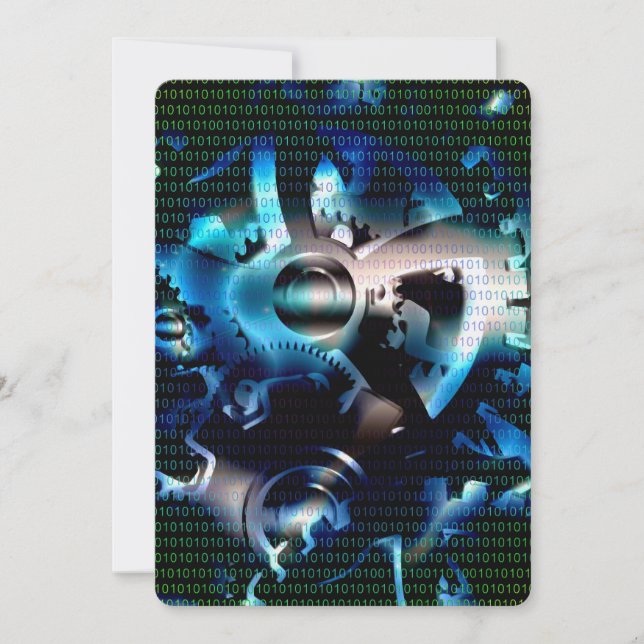 Convite Máquina de códigos binários (Frente)