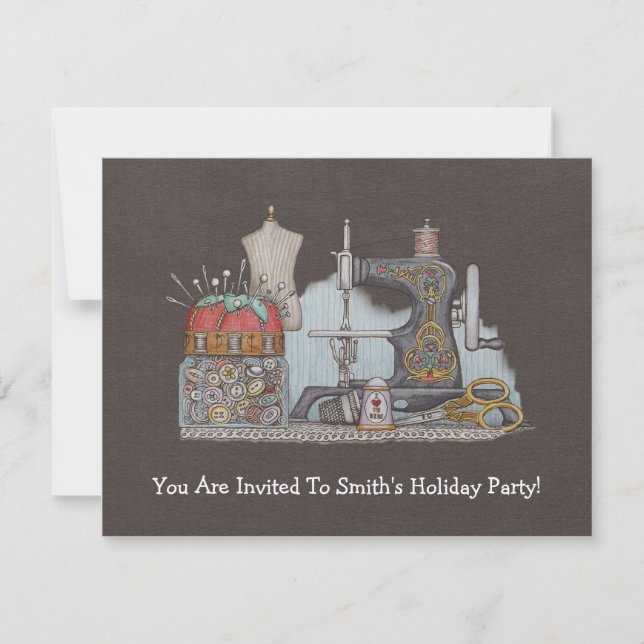 Convite Máquina de costura manual (Frente)